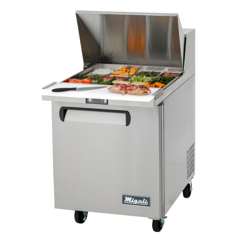 Migali 27″ – 12 Pans, Big Top Sandwich Prep Table Rear Mount Stainless Steel 115V