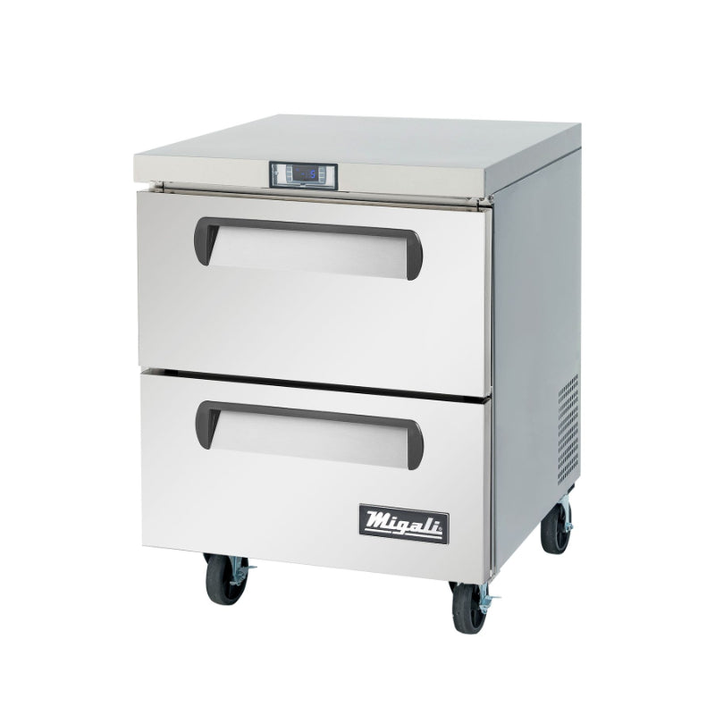 Migali 27″ Under-counter & Work Top Freezer Rear Mount Stainless Steel 115V