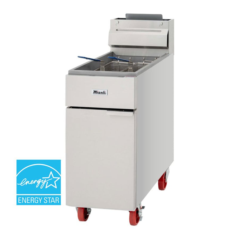 Migali 35 lb Natural Gas Fryer - 60,000 BTU
