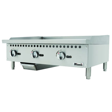 Migali 36″ Wide Manual Griddle - 90,000 BTU Stainless Steel