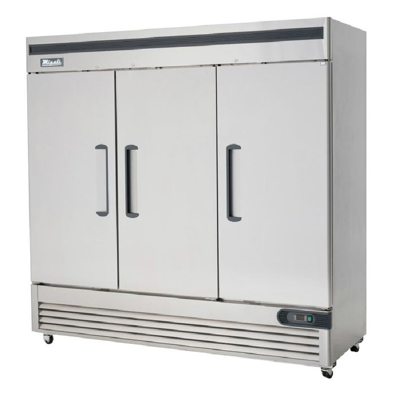 Migali 3 Door Reach-In Freezer Bottom Mount Stainless Steel 115V