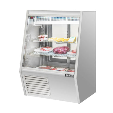 Migali 3 Foot Refrigerated Straight Glass Deli Display Case Side Mount Stainless Steel