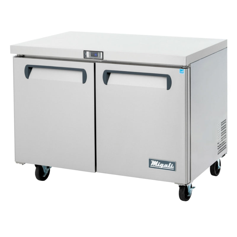 Migali 48″ Under-counter & Work Top Refrigerator Rear Mount Stainless Steel 115V