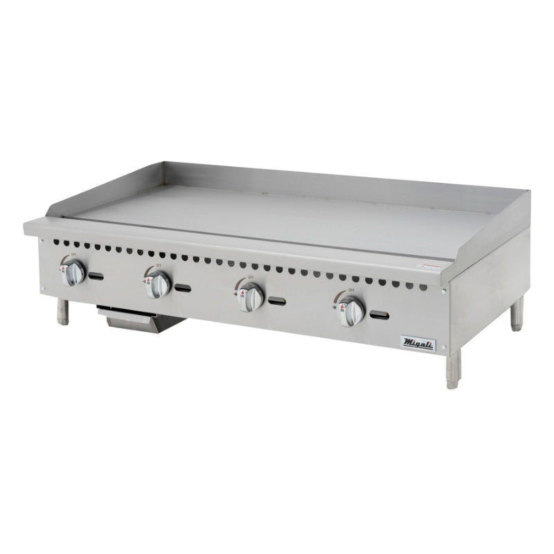 Migali 48″ Wide Manual Griddle - 120,000 BTU Stainless Steel