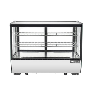 Migali 5.6 cu/ft Straight Glass Countertop Refrigerated Display Case Bottom Mount Stainless Steel