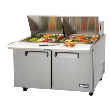 Migali 60″ – 24 Pans, Big Top Sandwich Prep Table Rear Mount Stainless Steel 115V