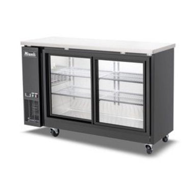 Migali 60″ Sliding Glass Door Back Bar Refrigerator Side Mount Stainless Steel 115V