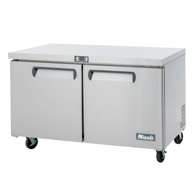 Migali 60″ Under-counter & Work Top Refrigerator Rear Mount Stainless Steel 115V