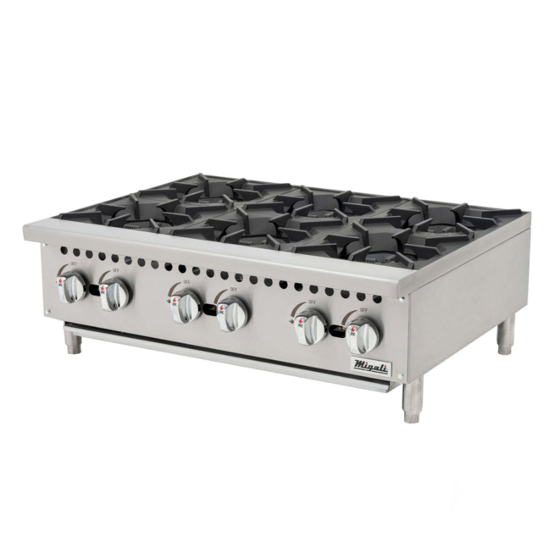 Migali 6 Burner Hot Plate Stainless Steel