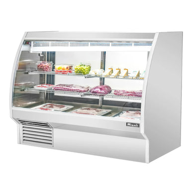 Migali 6 Foot Refrigerated Curved Glass Deli Display Case Side Mount Stainless Steel