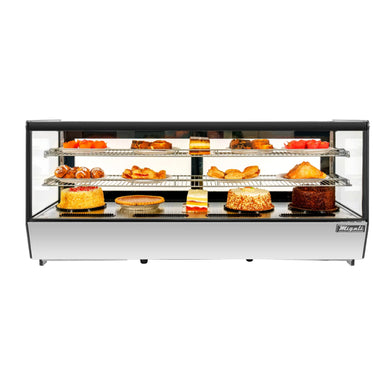 Migali 8.8 cu/ft Straight Glass Countertop Refrigerated Display Case Bottom Mount Stainless Steel