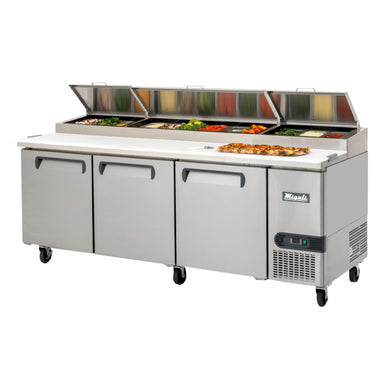 Migali 93″ Pizza Prep Table Side Mount Stainless Steel 115V