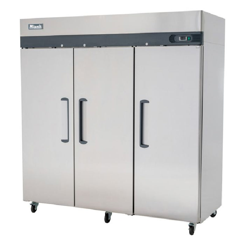 Migali Competitor Series 3 Door Reach-In Freezer Top Mount Stainless Steel 115/220V