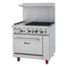 Migali 4 Burner Range, 12” Griddle Left Side, (1) Oven, Liquid Propane Stainless Steel